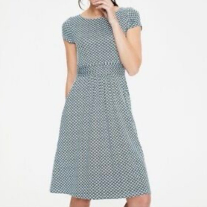 Boden Amelia Geometric Jersey Dress With Pockets, Preppy Size 6